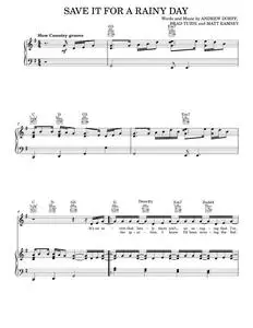 Save it for a rainy day - Kenny Chesney (Piano-Vocal-Guitar)