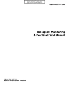 Biological Monitoring - A Practical Field Manual