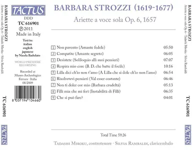 Tadashi Miroku, Silvia Rambaldi - Barbara Strozzi - Ariette a voce sola Op.6, 1657 (2011)