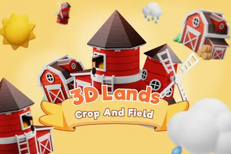 EE - Farmy  Lands, Crop And Field 3D Icon Set 8PV6JTX