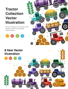 EE - Tractor Collection Vector Illustration PMBZR96