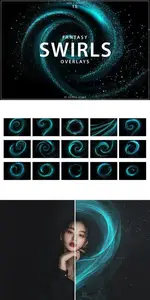 Fantasy Swirls Overlays XBF58TZ