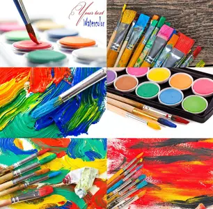 Collection brushes for painting with oil paints