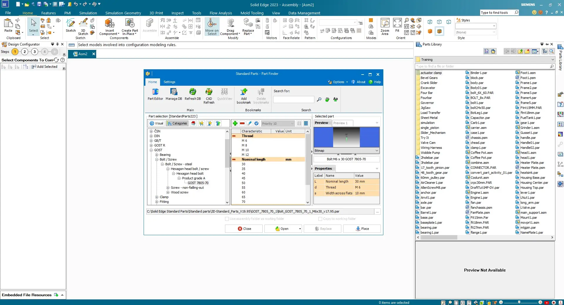 Siemens Solid Edge 2023 Standard Parts