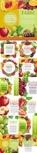 Farm fresh fruit template design vector