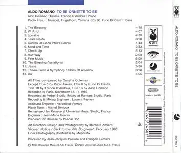 Aldo Romano - To Be Ornette to Be (1989) {Owl Records 9824601 rel 2005}