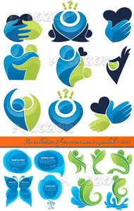 Eco collection of environment symbols vector