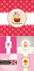 Cute Invitations Vector