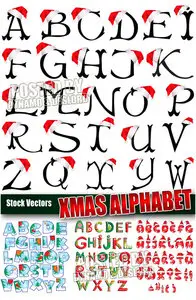 Xmas Alphabet - Stock Vectors