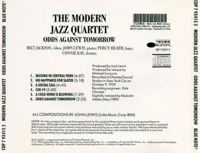 The Modern Jazz Quartet - Odds Against Tomorrow (1959) {Blue Note CDP7934152 rel 1990}