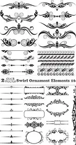 Vectors - Swirl Ornament Elements 16