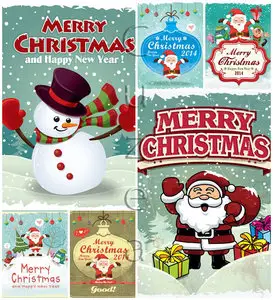 Vector - Vintage poster with Santa Claus