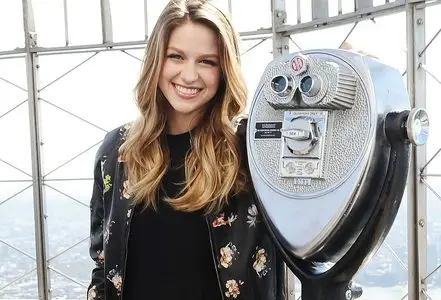 Melissa Benoist at the top of the Empire State Building on October 26, 2015