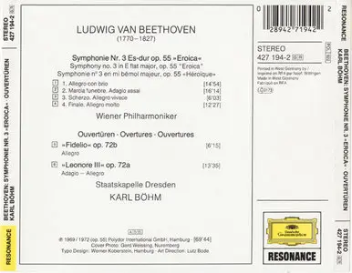Beethoven - Symphony Nr.3 "Eroica", "Fidelio" & "Leonore III" Overtures [Deutsche Grammophon 427 194-2] {Germany 199_}