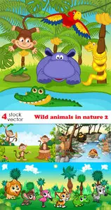 Vectors - Wild animals in nature 2