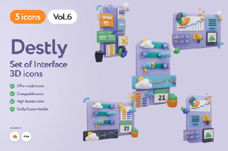Destly - 3D Interface Icons Vol.6