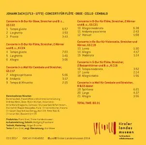 Johann Zach - Concerti - Barocksolisten München, Dorothea Seel (2018) {Musikmuseum CD13017 rec 2014}