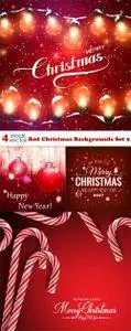 Vectors - Red Christmas Backgrounds Set 9