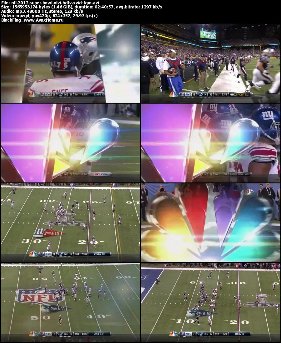 NFL 2012 Super Bowl XLVI Giants vs. Patriots