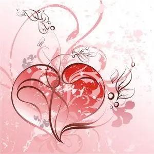 Vector Floral heart background 4133231