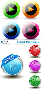 Vectors - Bright Play Icons