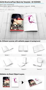 GraphicRiver A4 Brochure Mock-Up Template With Various Scenes
