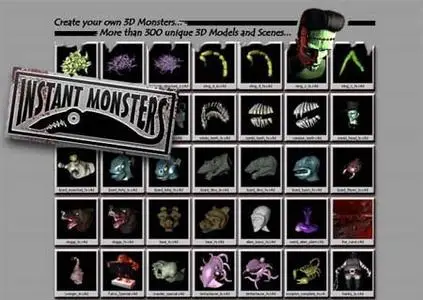 Instant Monsters (c4d, 3ds, lwo and obj files)