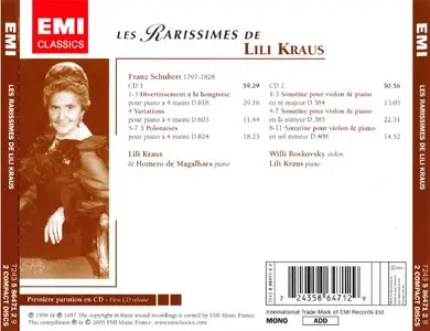 Les Rarissimes de Lili Kraus - Vol. II · Schubert [2 CDs] [New Links]