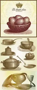 Retro Tableware Vector