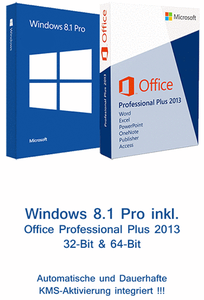 Windows 8.1 Pro inklusive Office Professional Plus 2013 (x86/x64) German