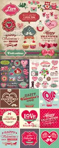 Valentine's Day Elements Vector 2