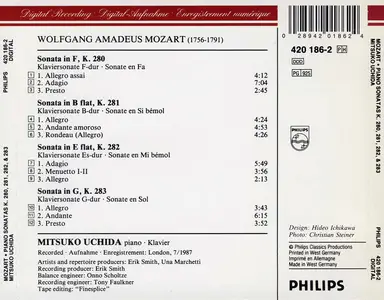 Mitsuko Uchida - Wolfgang Amadeus Mozart: 4 Piano Sonatas KV 280, 281, 282 & 283 (1988)