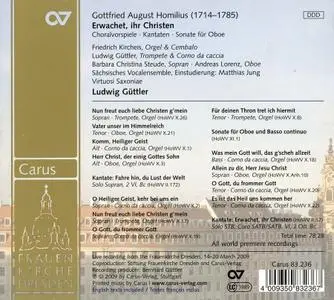 Ludwig Gütler, Virtuosi Saxoniae - Homilius: Erwachet, ihr Christen: Choralvorspiele, Kantaten, Sonate für Oboe (2009)