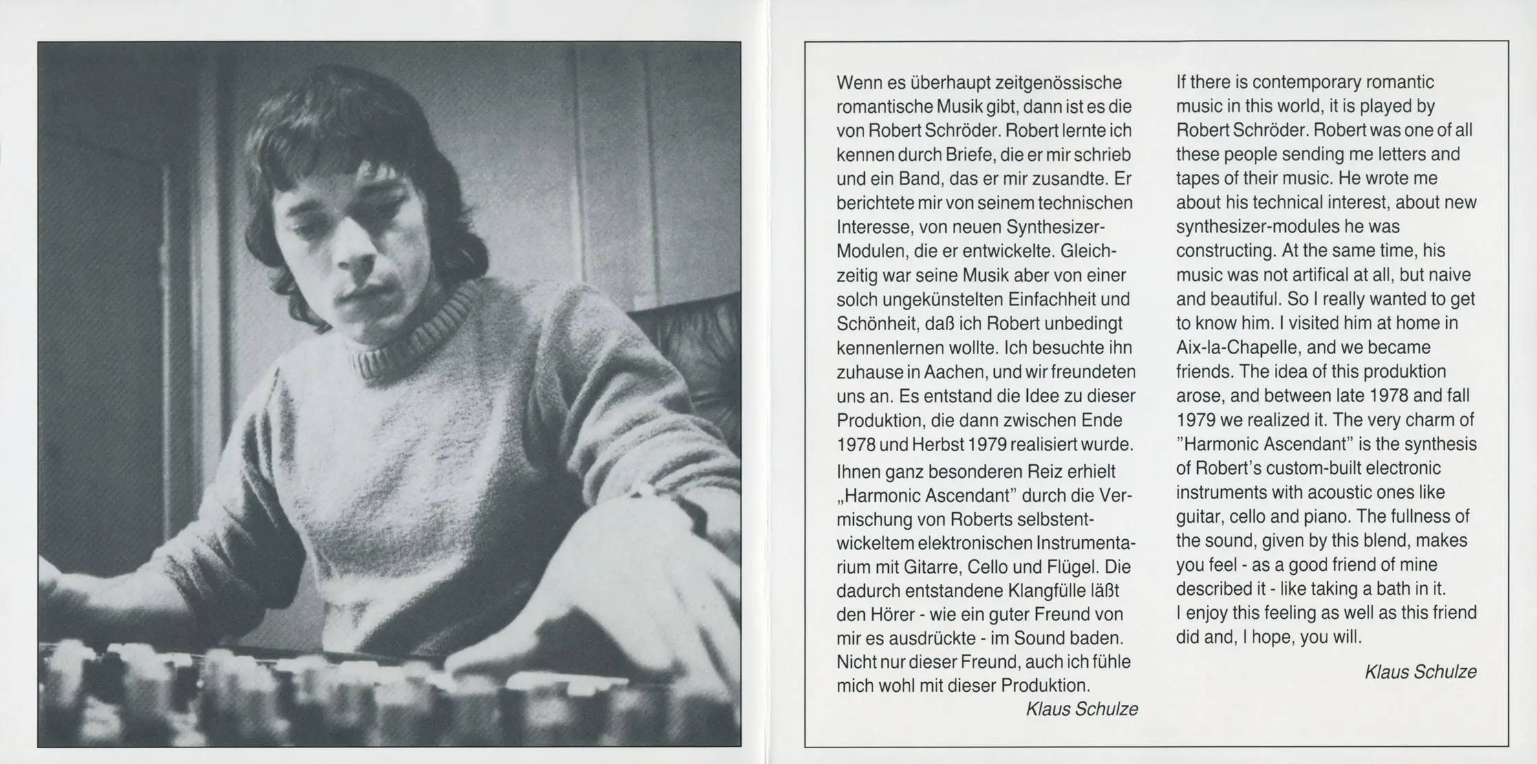 Robert Schroeder - Harmonic Ascendant (1979) {Racket Records CD 715020 rel 1990}