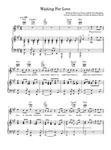 Waiting For Love - Avicii (Piano-Vocal-Guitar (Piano Accompaniment))