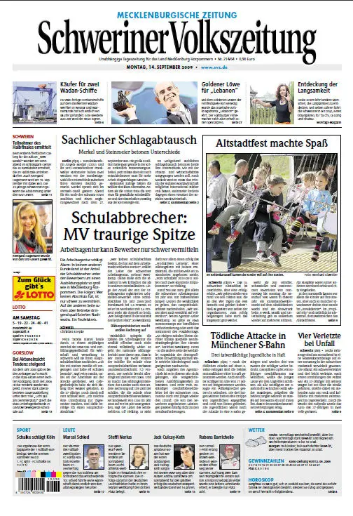 Schweriner Volkszeitung 14.09.2009