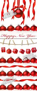 Red Christmas balls & gift box