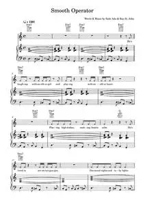 Smooth Operator - Sade (Piano-Vocal-Guitar (Piano Accompaniment))