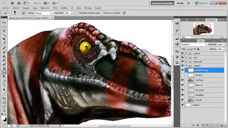 Arte digital con Photoshop: Dinosaurio fotorrealista