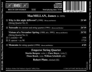 Emperor String Quartet - MacMillan: Why is this night different?, Tuireadh, Visions of a November Spring, Memento (2002)