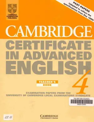 Cambridge Certificate in Advanced English 4 Teacher's book