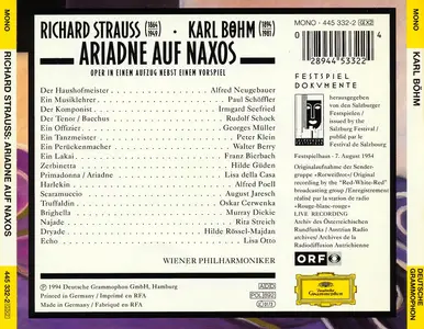 Karl Böhm, Wiener Philharmoniker - Richard Strauss: Ariadne auf Naxos (1994)