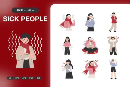 EE - Sick People Illustrations KBJ29D4