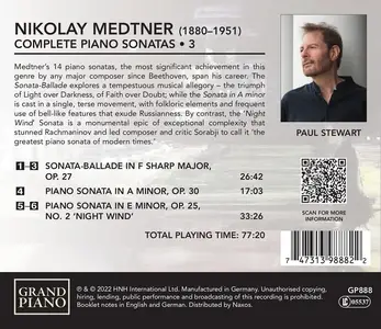 Paul Stewart - Nikolai Medtner: Complete Piano Sonatas Vol.3 (2022)