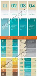 Banners with numbers vector set 24