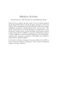 Medieval Futures: Attitudes to the Future in the Middle Ages