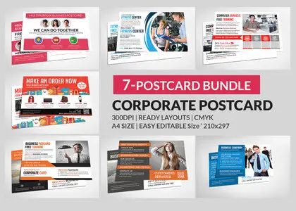 CreativeMarket - Corporate Postcard Bundle