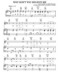 Why Don't You Believe Me - Joni James, Patti Page (Piano-Vocal-Guitar)