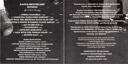 Frank Zappa, Captain Beefheart & The Mothers - Bongo Fury (1975) {1995 Ryko Remaster Complete Series}