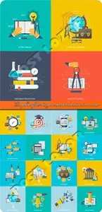 Templates flat design concept education icon vector